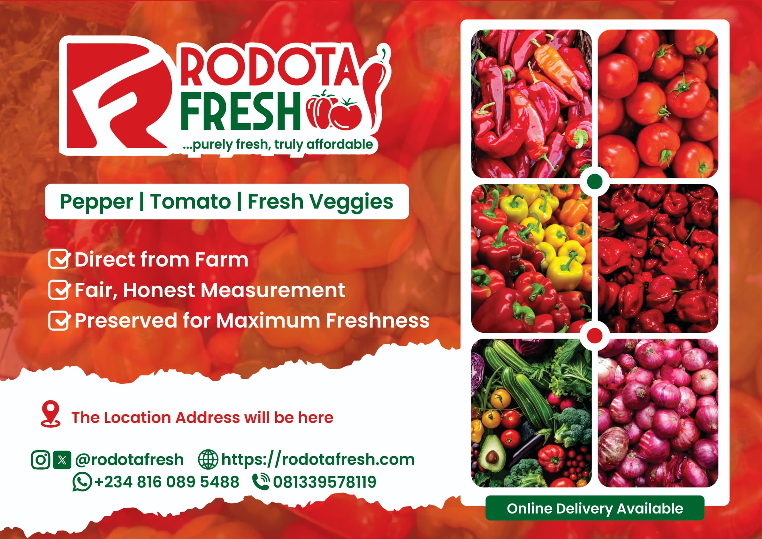 Fresh red peppers